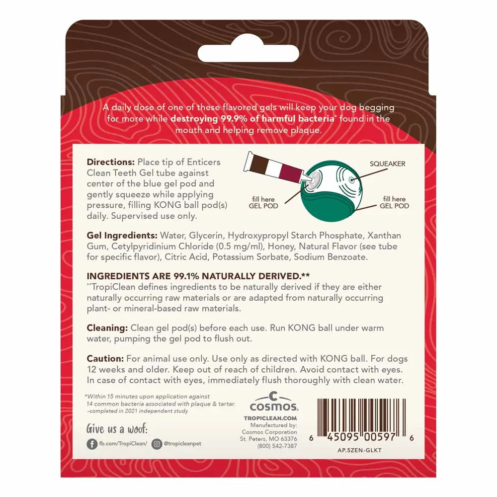 Kong Dental Ball Refills – Tropiclean tandrengöringsgel 3 st