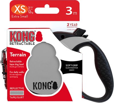 KONG Terrain flexikoppel grå XS 3 m band max 12 kg