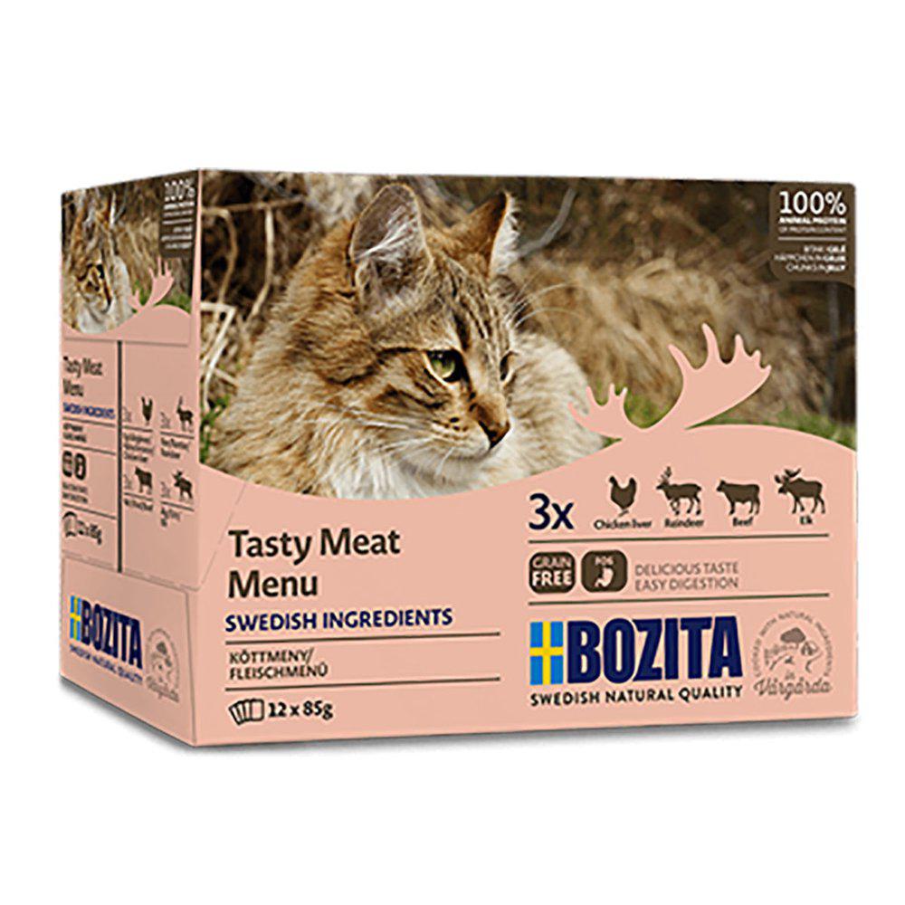 Bozita Tasty Meat Menu Chunks in Jelly for Cats 12 x 85 g