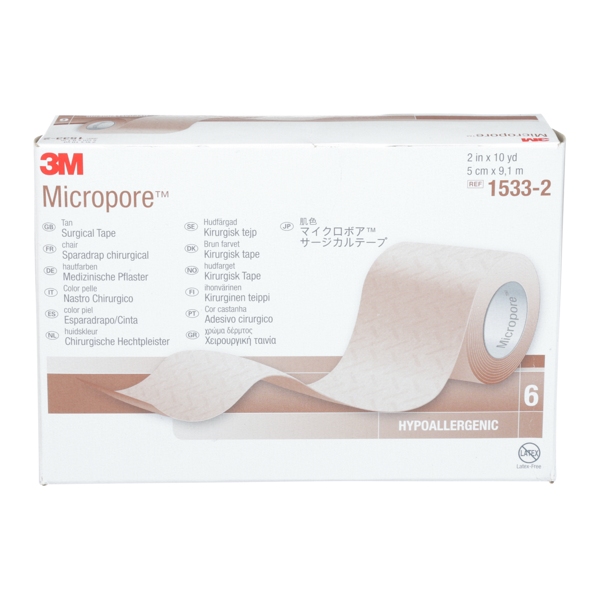 Micropore kirurgtejp brun 5,0 cm x 9,1 m 6 st