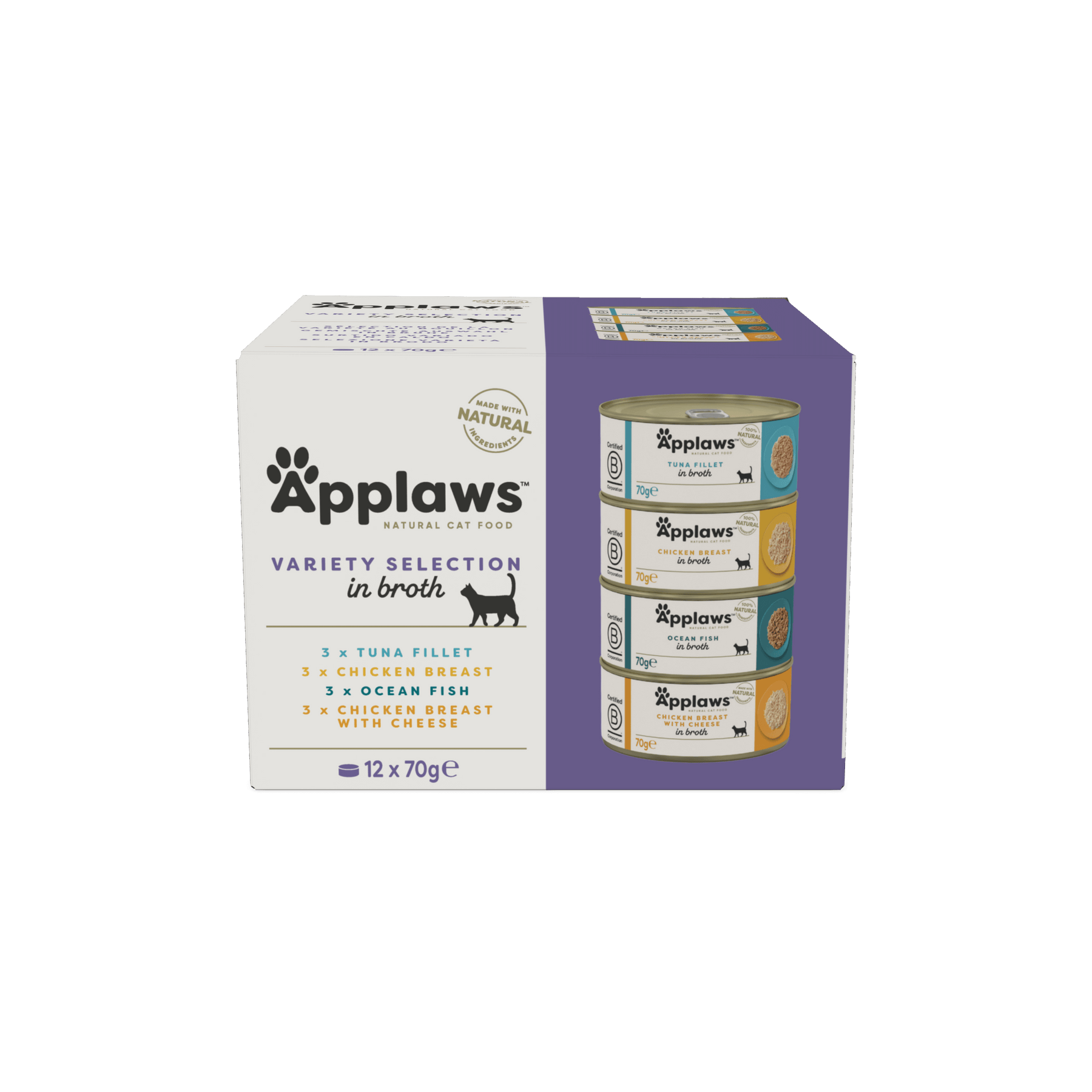 Applaws Adult Variety Selection in Broth 12 x 70 g