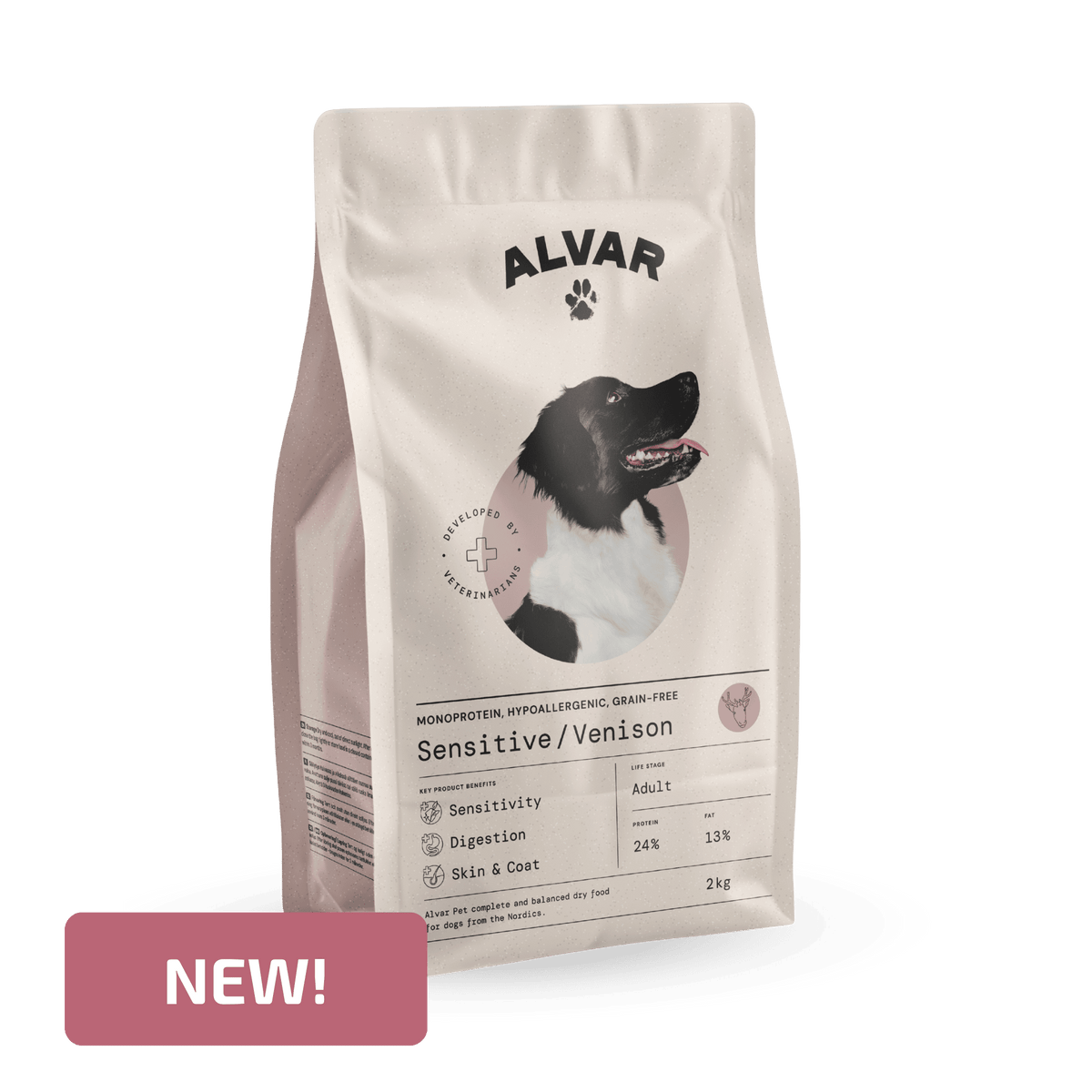 Alvar Pet Sensitive/Venison hirvelihaga kuivtoit tundlikele koertele