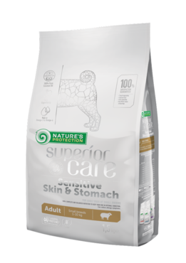 Nature's Protection Superior Care Sensitive Skin & Stomach Adult Small Breed lamm torrfoder för hundar 1,5 kg