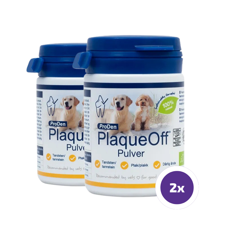 PlaqueOff pulver för hund 2 x 60 g