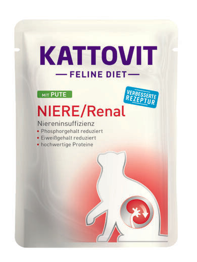 Kattovit Niere/Renal Kalkon för katter 24 x 85 g