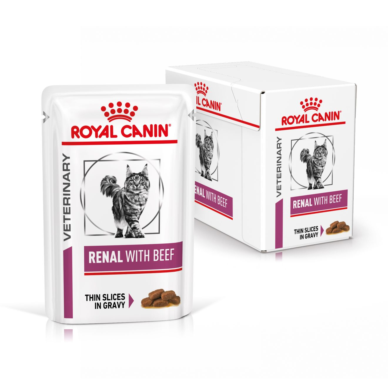 Royal Canin Veterinary Diets Vital Renal Beef märgtoit kassidele 12 × 85 g MULTIPAKK