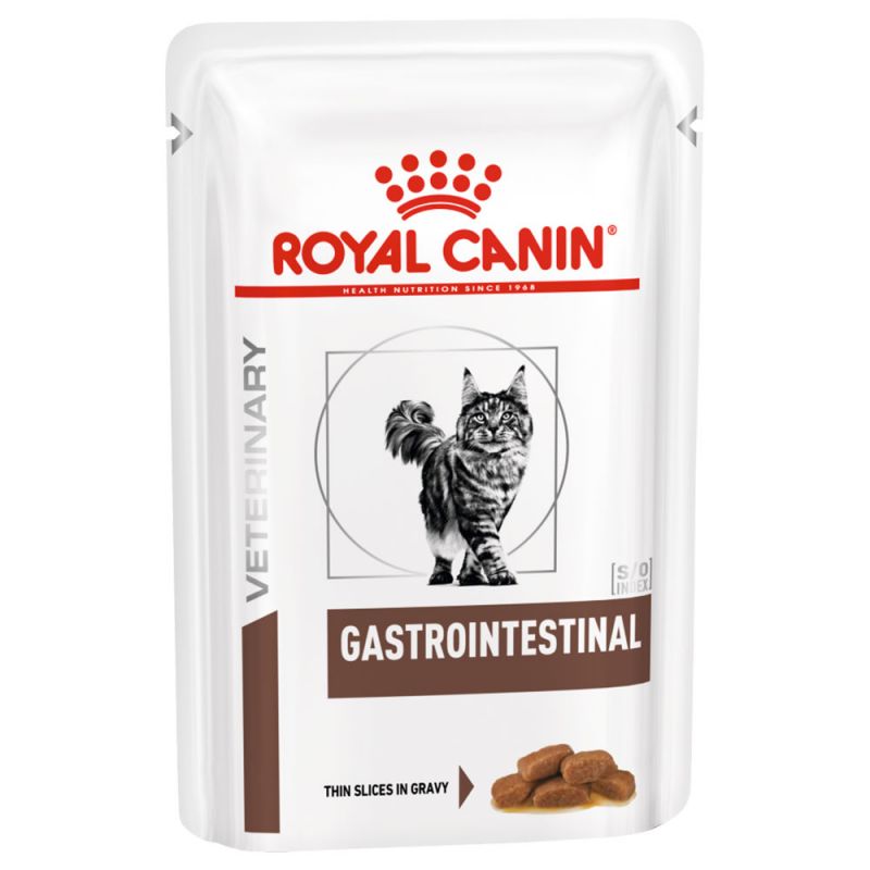 Royal Canin Veterinary Diets Gastrointestinal Thin Slices In Gravy wet cat food 12 x 85g