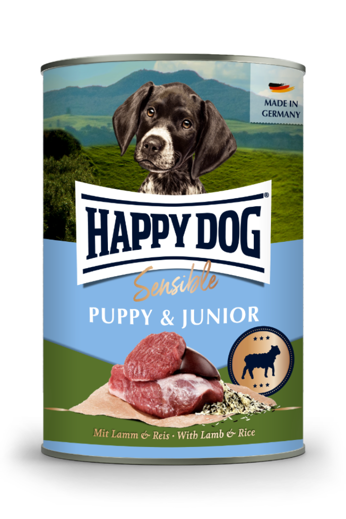 Happy Dog Sensible Puppy & Junior Can - Lamm & ris Valpfoder 400 g