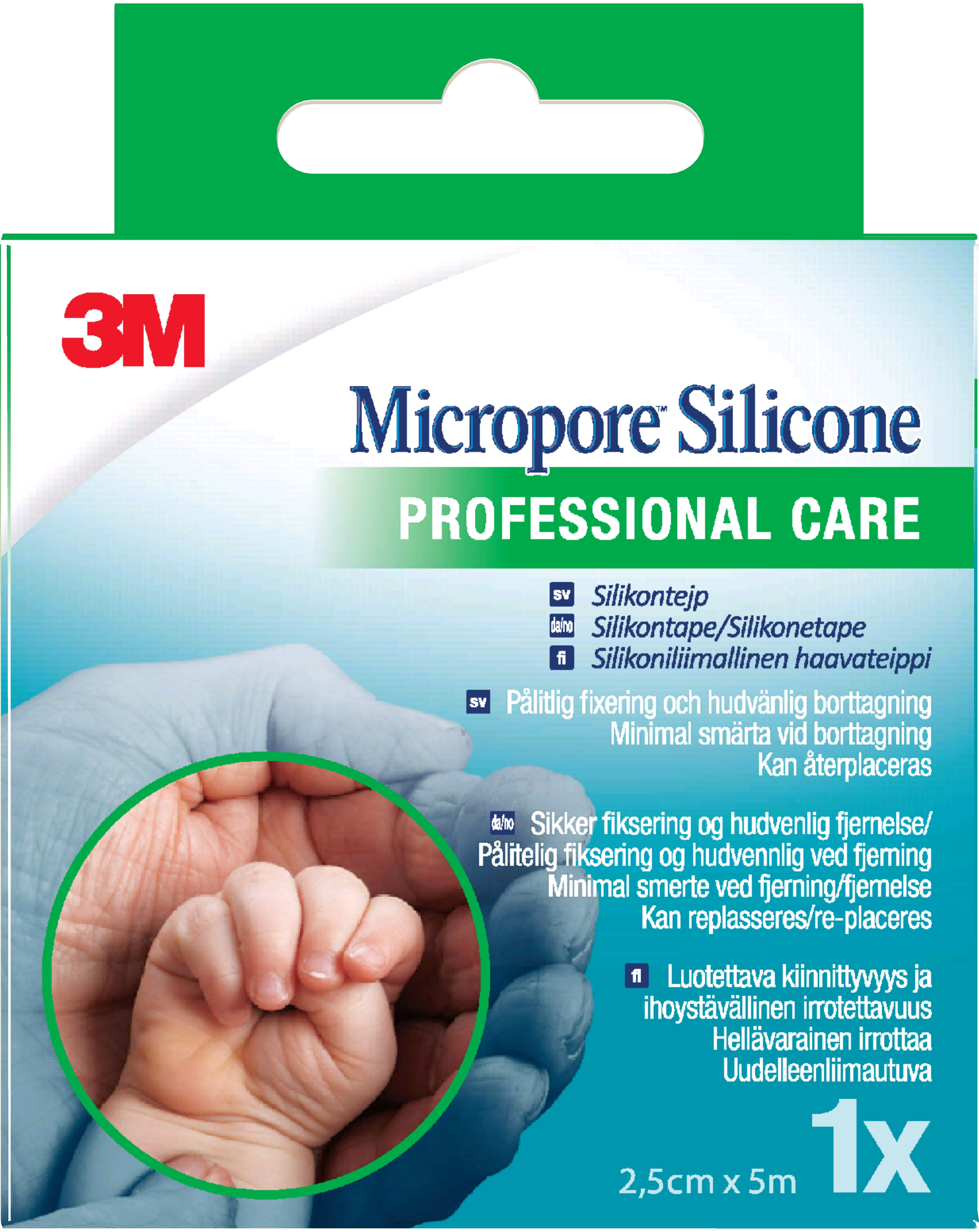 Micropore silikontejp individuellt förpackad 2,5 cm x 5 m 1 st