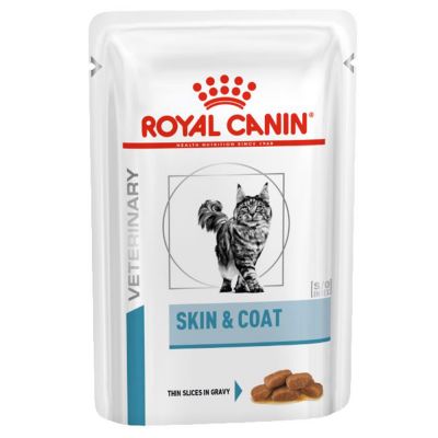 Royal Canin Veterinary Diets Derma Skin & Coat Pouch 12x85g våtfoder för katt smakprov