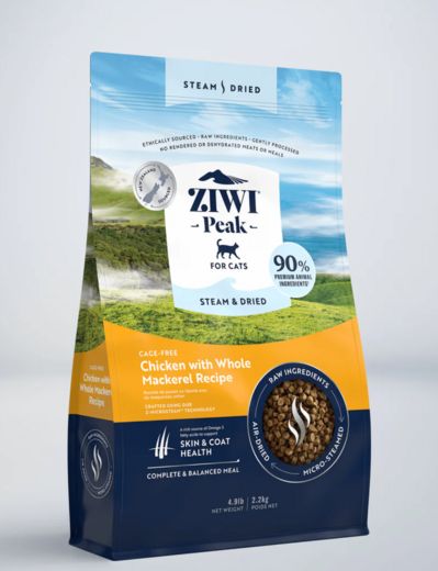ZiwiPeak Steam & Torkad kyckling för katter 2,2 kg