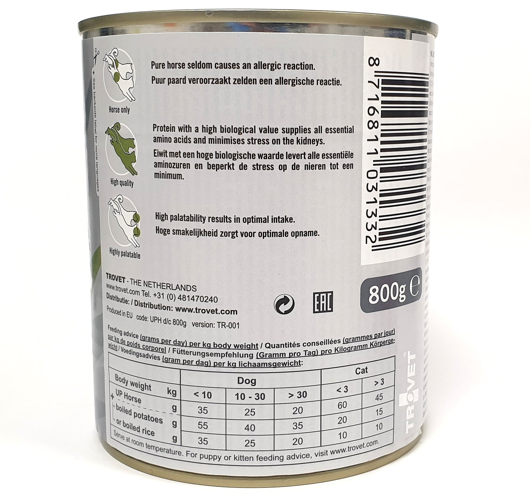 Trovet Unique Protein UPH Häst 800 g för katter och hundar