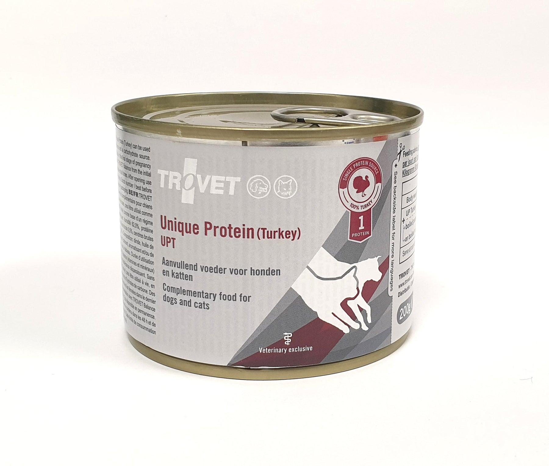 Trovet Unique Protein UPT kalkon för katter och hundar 6 x 200 g