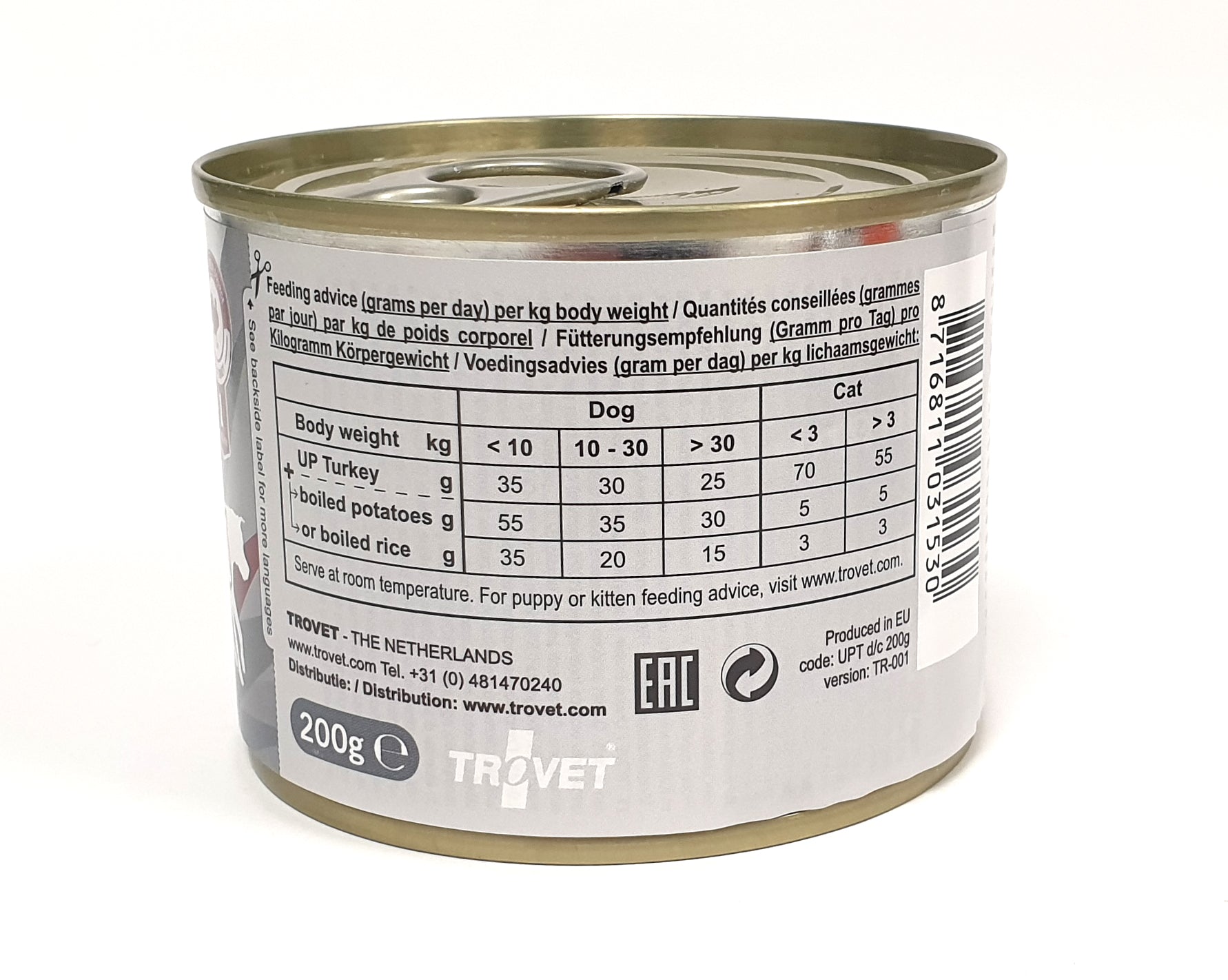 Trovet Unique Protein UPT kalkon för katter och hundar 6 x 200 g