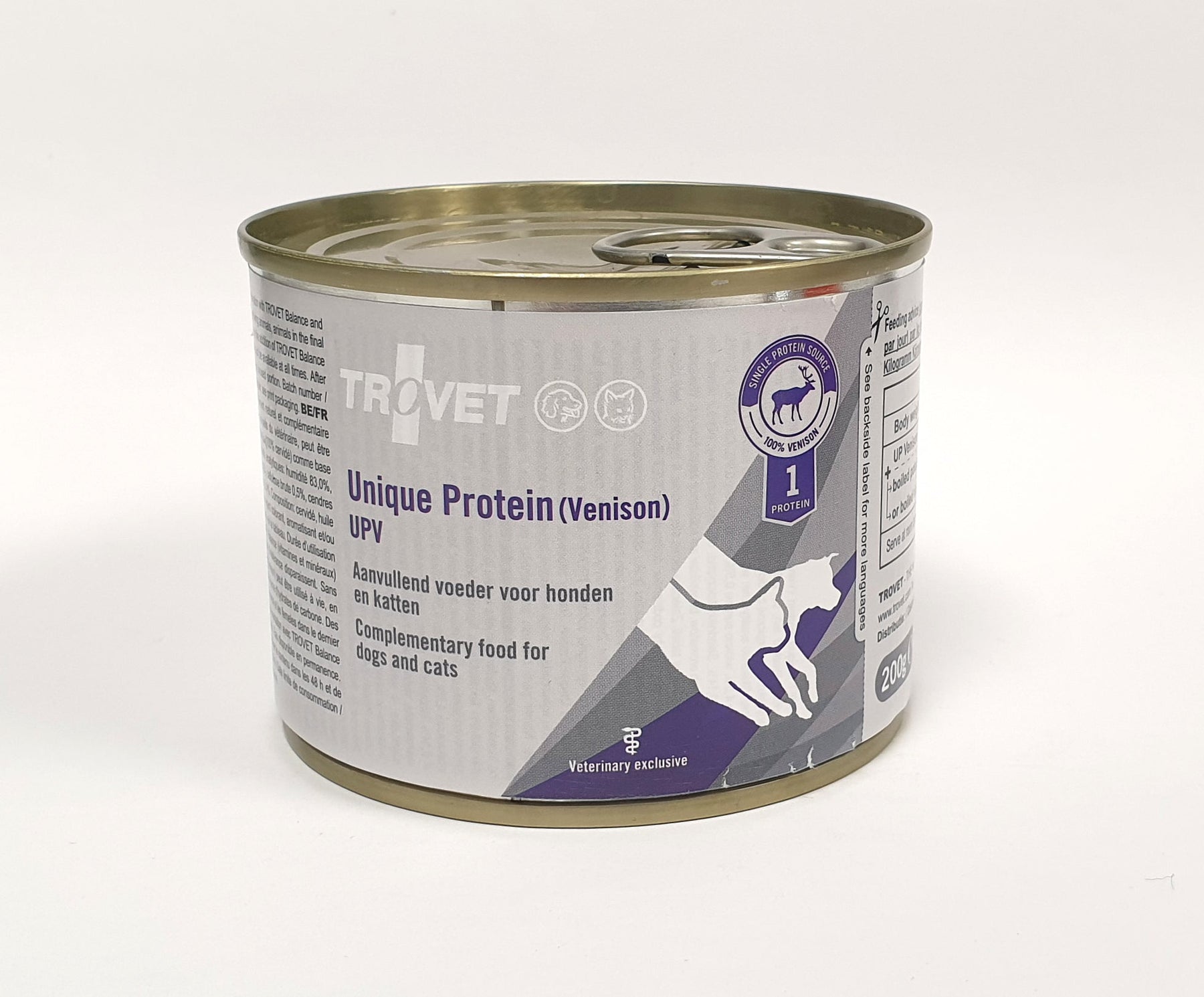Trovet Unique Protein UPV-hjort för katter och hundar 6 x 200 g