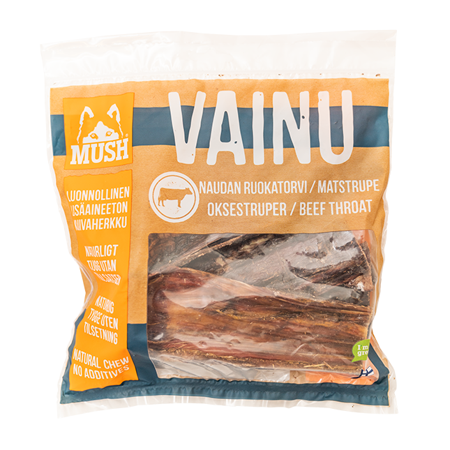 MUSH Vainu matstrupe av nöt för hund 220 g SUPERPRIS