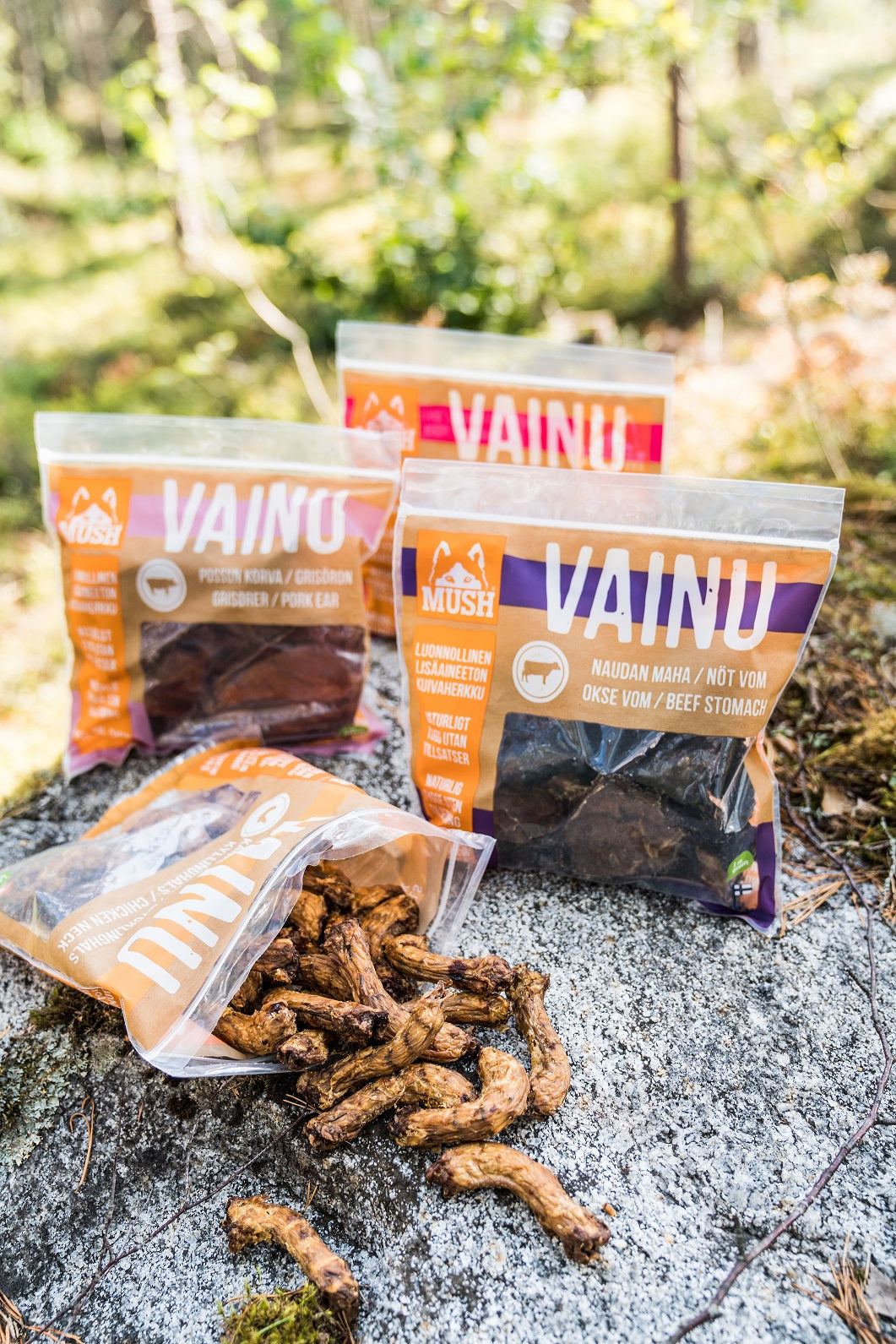 MUSH Vainu kycklinghalsar 220 g för hundar och katter