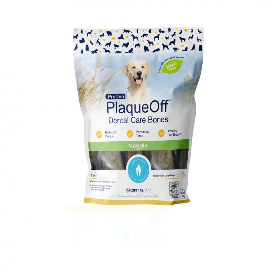 PlaqueOff Dental Care Bones Veggie för hund 482 g