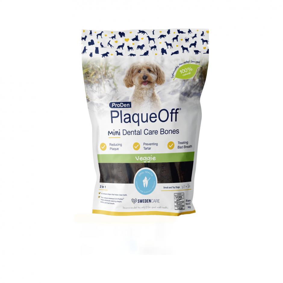 PlaqueOff Dental Care Bones Veggie mini för hund 340 g
