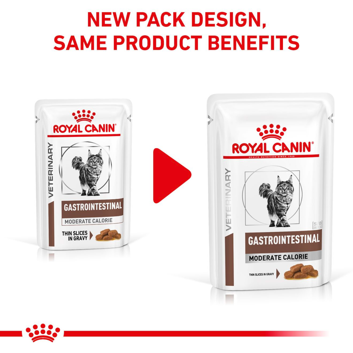 Royal Canin Veterinary Diets Gastrointestinal Moderate Calorie Slices In Gravy wet cat food 12 x 85g