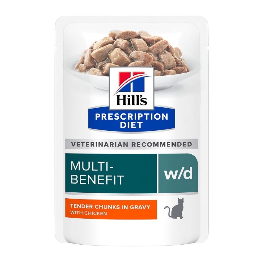 Hill’s Prescription Diet w/d Multi-Benefit kanaga märgtoit kassidele 85 g PROOVIPAKK