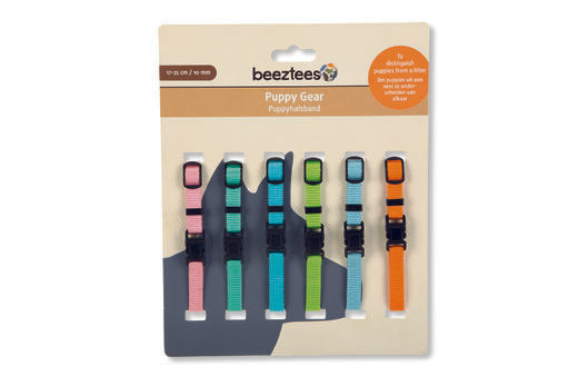 Beeztees valphalsband 6-pack 17–25 cm färgmix