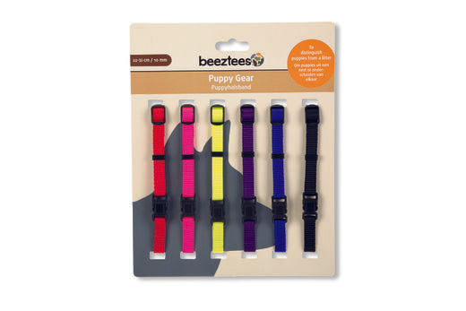 Beeztees valphalsband 6-pack 22–35 cm färgmix