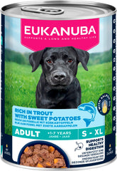 Eukanuba Adult forelli ja bataadiga märgtoit täiskasvanud koertele 400 g PROOVIPAKK