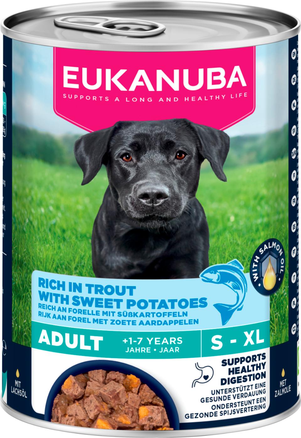  Eukanuba wet food adult trout with sweet potatoes för hund 400 g