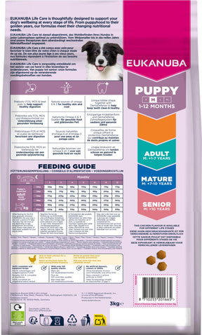 Eukanuba Puppy Medium Breed Chicken kanalihaga kasvu toetav kuivtoit keskmist tõugu kutsikatele