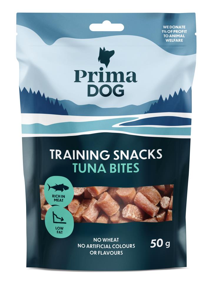 PrimaDog Training Snacks tonfiskbitar 50 g för hundar