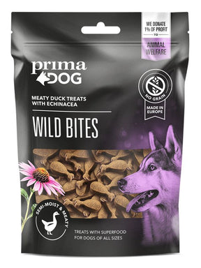 PrimaDog Wild Bites anka och solhatt 150 g för hundar