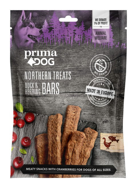 PrimaDog Northern Treats anka-sillgodis 80 g för hundar