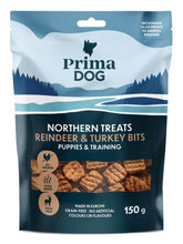 PrimaDog Northern Treats ren- och kalkonbitar för valpar och träning 150 g