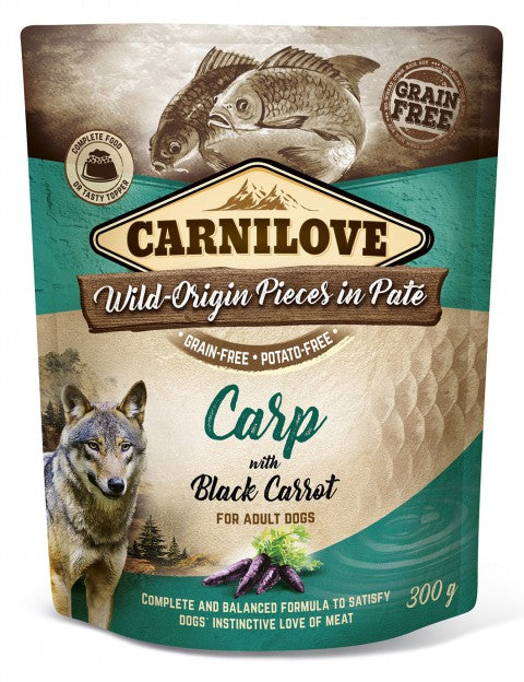 Carnilove paté med karp och svart morot för hundar 300 g