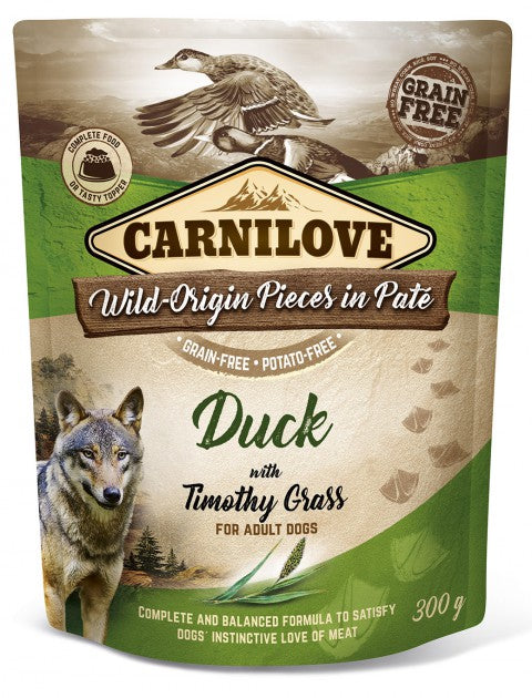 Carnilove paté med anka och timotej för vuxna hundar 12 x 300 g