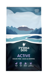 PrimaDog Duck & Herring torrfoder med anka och sill för aktiva vuxna hundar 10 kg