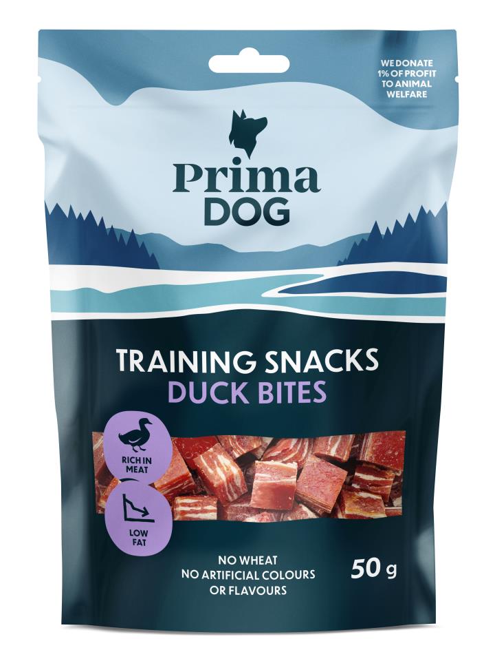 PrimaDog träningsgodis ankkabitar 50 g för hundar