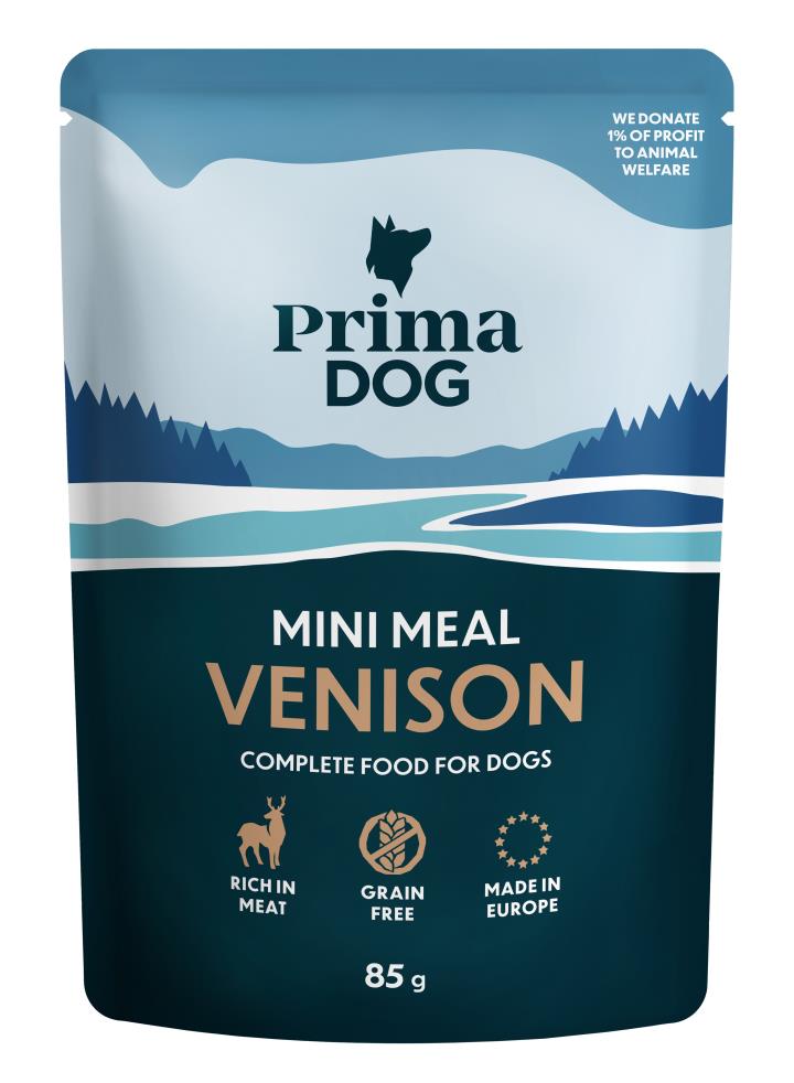 PrimaDog Mini Meal Hjort i sås för hundar 24 x 85 g