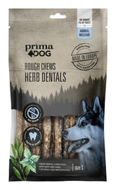 PrimaDog Rough Chews tandvårdstugg med örter S 100 g för hundar