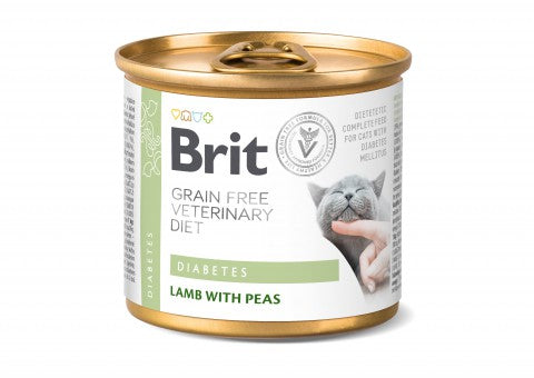 Brit Veterinary Diet Diabetes Lamb with Peas för katter 200 g