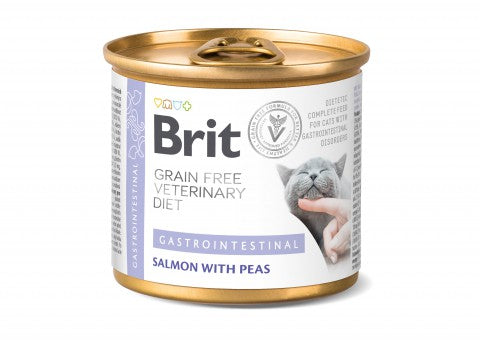 Brit Veterinary Diet Gastrointestinal Salmon with Peas for cats 200 g