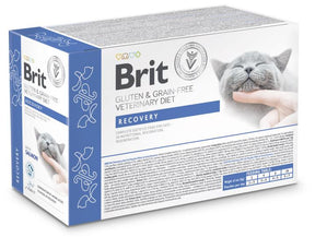 Brit Pouch Recovery med lax 12 x 85 g för katter