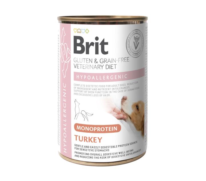 Brit Veterinary Diet Hypoallergenic Turkey för hundar 6 x 400 g