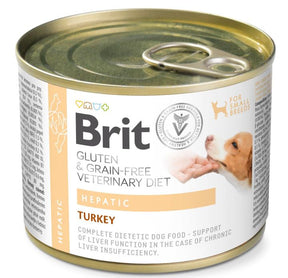 Brit Veterinary Diet Hepatic Turkey för hundar 6 x 200 g