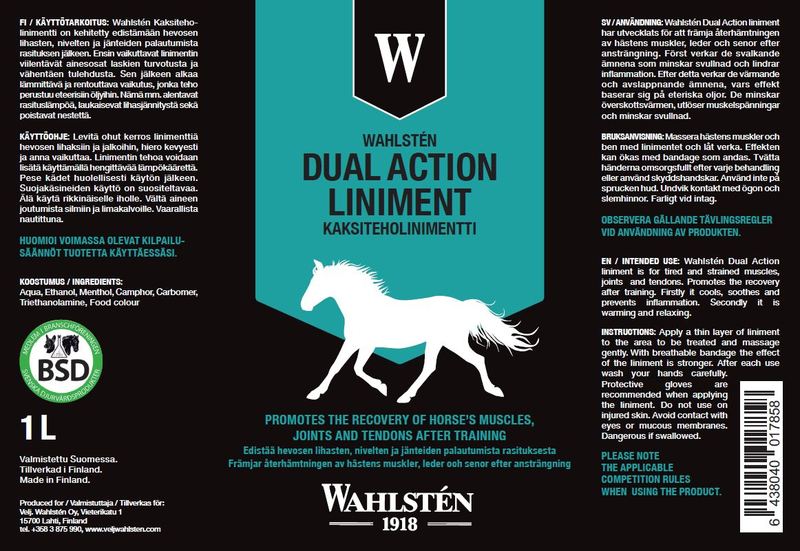 Wahlsten Dubbelverkande liniment 1 L för hästar