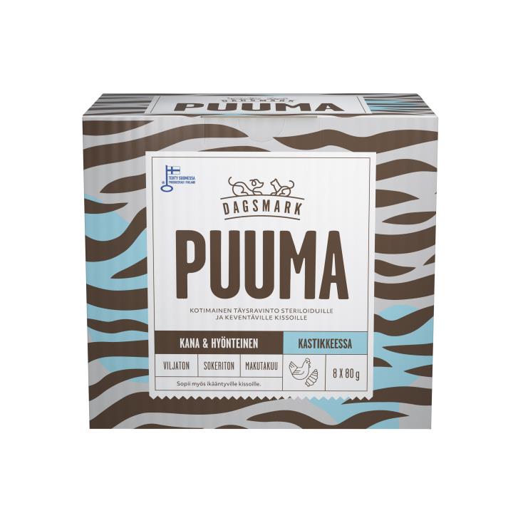 Dagsmark Puma kyckling och insekter i sås för katter 8 x 80 g