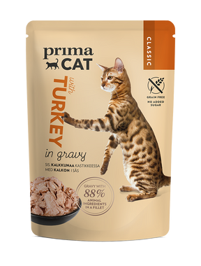 PrimaCat Classic Kalkon i sås för katter 85 g