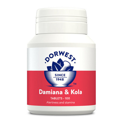 Dorwest Damiana & Kola 100 tabletter för hundar
