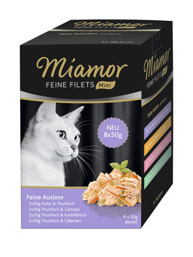 Miamor Feine Filets Mini i Gelé Mixpaket Lila 8 x 50 g för katter